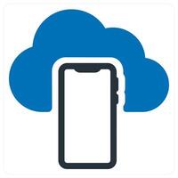 Cloud Backup and connection icon concept in blue color vector