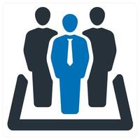 Business Managers and management icon concept in blue color vector