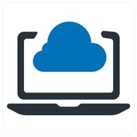 Cloud Server and connection icon in blue color vector