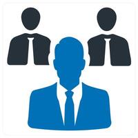 Manager and business icon concept in blue color vector