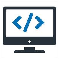 Programming and web coding coding concept in blue color vector