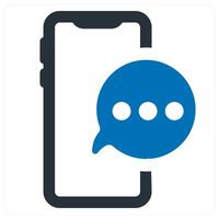 Mobile Chat and message icon concept in blue color vector