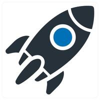 Start Up and launch icon concept in blue color vector