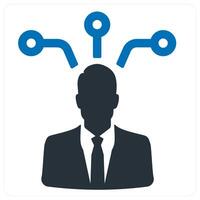 Brainstorming and brain icon concept in blue color vector