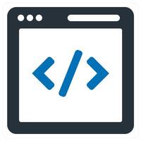 Programming and web coding concept in blue color vector
