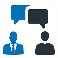 Chat and communication icon concept in blue color vector