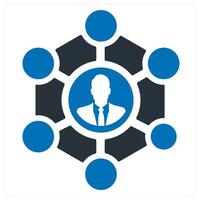 Network and connection in blue color vector
