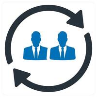 Discussion and idea icon concept in blue color vector