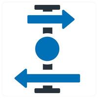 Sequence and series icon in blue color vector