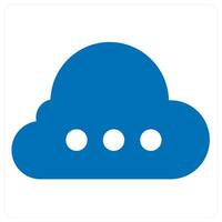 Cloud Server and server icon concept in blue color vector