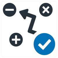 Calculation and accoounting icon concept in blue color vector