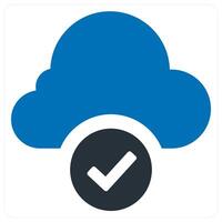 Cloud Server and connection concept in blue color vector