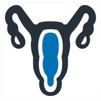 gynecology and utreus icon concept in blue color vector