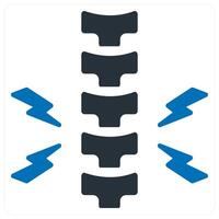 chiropractic and back icon concept in blue color vector