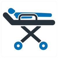 Stretcher and medical icon concept in blue color vector