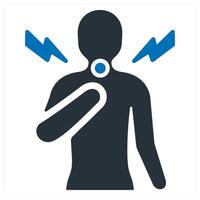 sore throat and cough icon concept in blue color vector