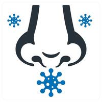 allergy and flu icon concept in blue color vector
