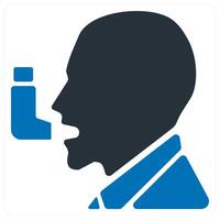 asthma and inhalator icon concept in blue color vector