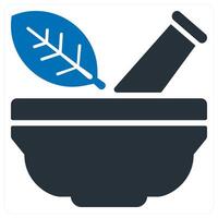 naturopathy and herbal icon concept in blue color vector