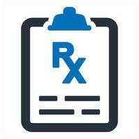 prescription and document icon concept in blue color vector