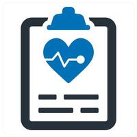 medical report and medical icon concept in blue color vector