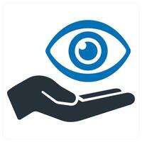 eye care and icon concept in blue color vector