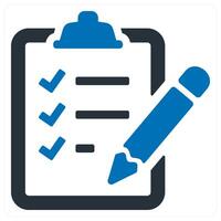 appointment requests and checklist icon concept in blue color vector
