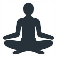 yoga and exercise icon concept in blue color vector