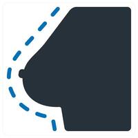 breast reduction and fat icon concept in blue color vector