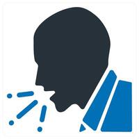 cough and cold icon concept in blue color vector