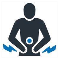 diarrhea and icon concept in blue color vector