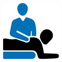 Physical Medicine and massage icon concept in blue color vector
