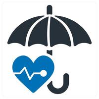 heart care and heart icon concept in blue color vector
