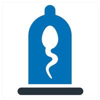 protection and sperm icon concept in blue color vector