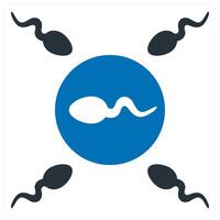 sperm and egg icon concept in blue color vector