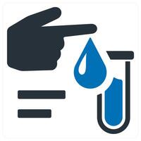 blood test and report icon concept in blue color vector
