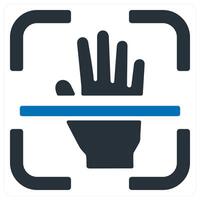 biometric Scan icon concept in blue color vector
