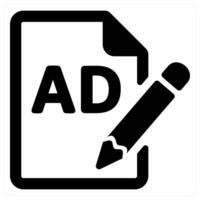 Compose Content and advertisement icon concept in black color vector