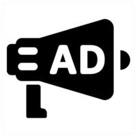 Media Ad and advertisement icon concept in black color vector