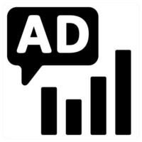 Advertisement Graph and advertisement icon concept in black color vector