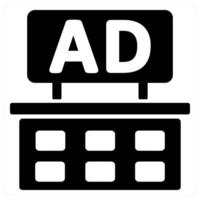 Ad Board and ads in black color vector