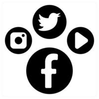 Media Promotion and advertisement icon concept in black color vector