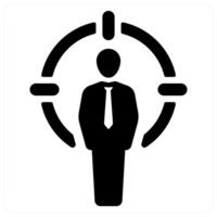 Target Customer and advertisement icon concept in black color vector