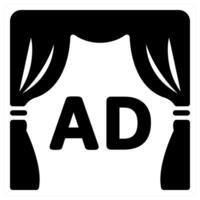 Advertisement and marketing icon in black color vector