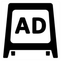 Ad Board and advertisement concept in black color vector