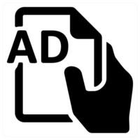 Brochure and advertisement icon concept in black color vector