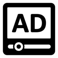 Advertisement and advertisement icon concept in black color vector
