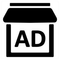 Advertisement Store and advertisement icon concept in black color vector