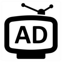 Dish Ad and advertisement icon concept in black color vector