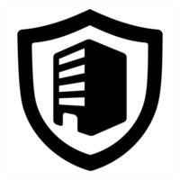 Building Insurance icon concept in black color vector
